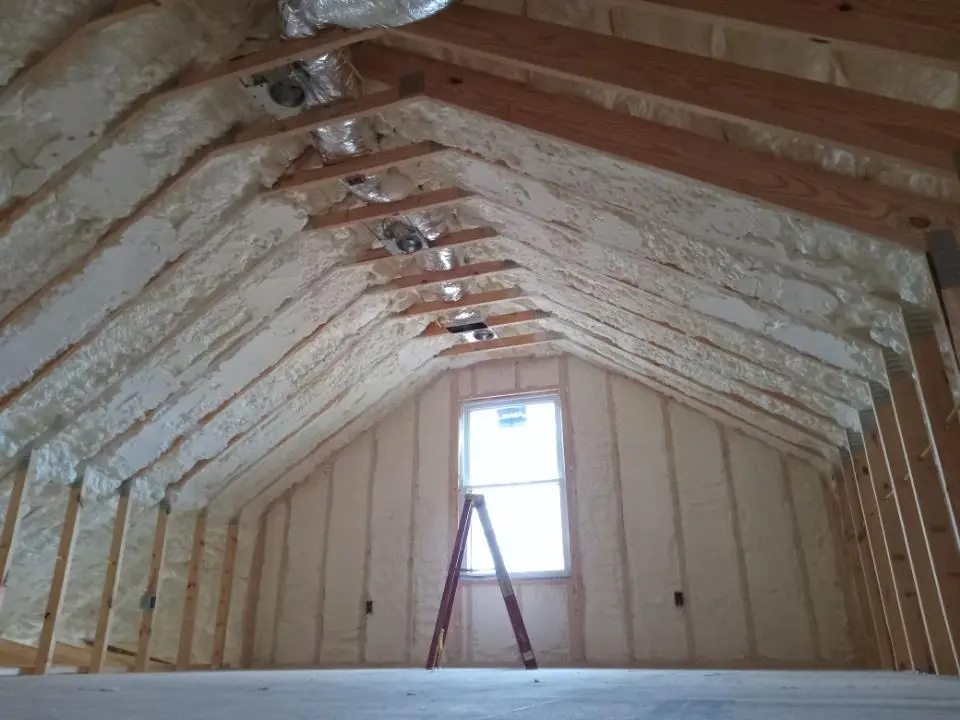 Spray foam roofing application for Crawl Space Insulation project in Spring Grove